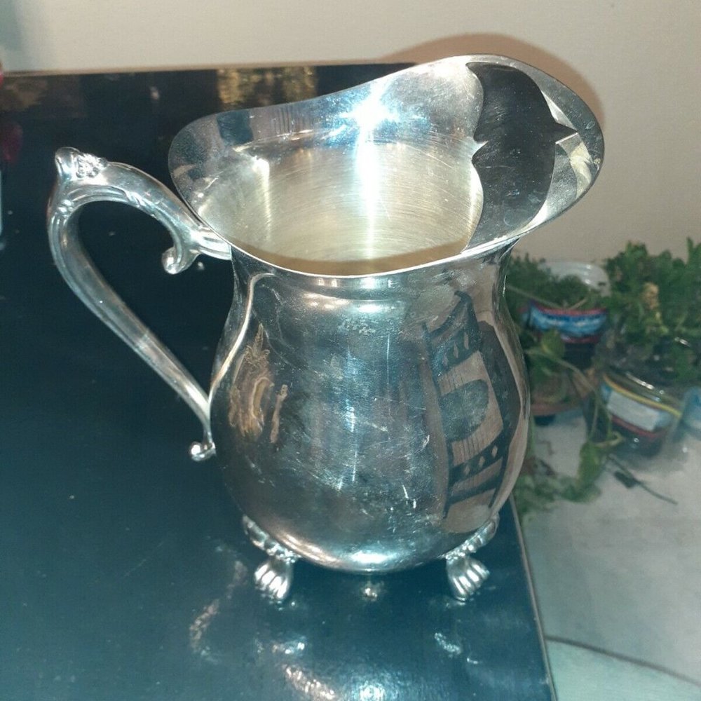 Leonard Silverplate Footed PItcher With Ice LIp